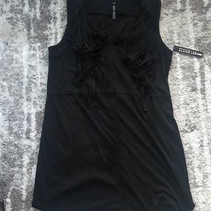 Design Lab Lord & Taylor Fringed Faux Suede Dress